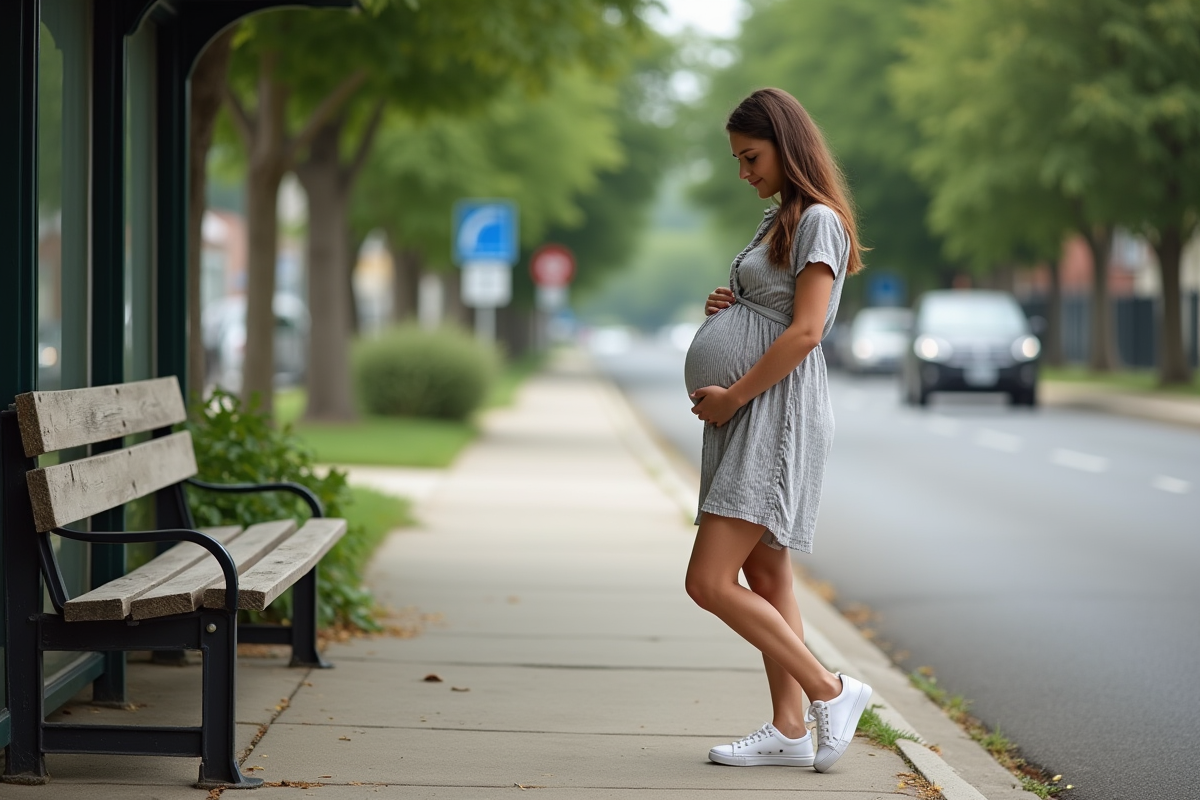 Femme enceinte debout à l