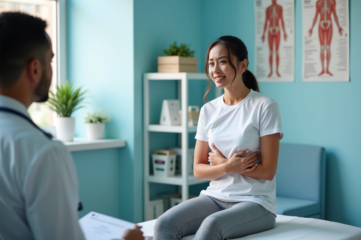 Femme d'âge moyen lors d'un examen médical en clinique