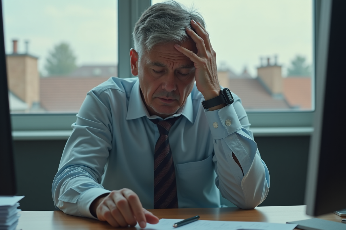 Homme d affaires fatigué dans un bureau professionnel